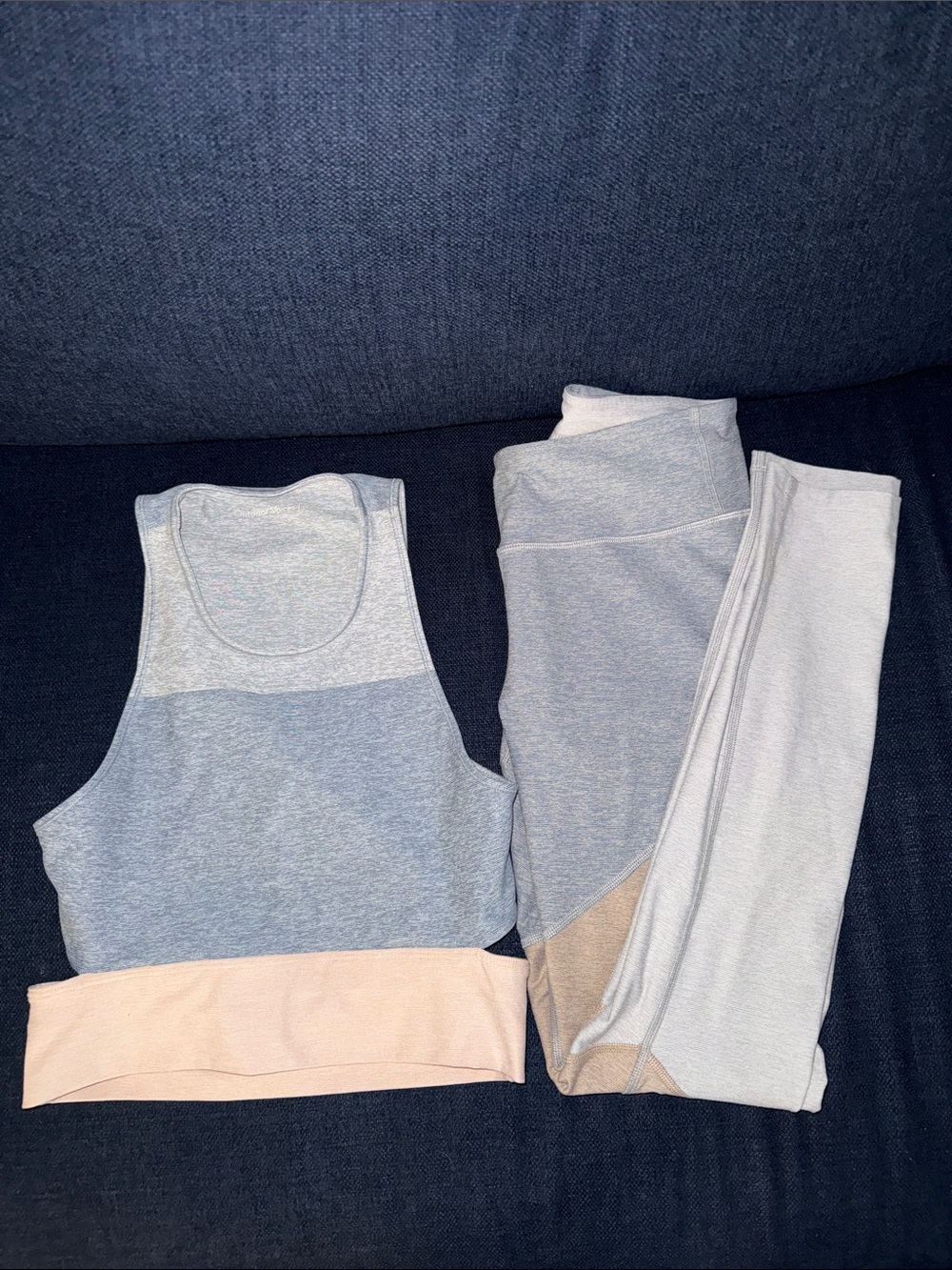 Outdoor Voices Set: Colorblock Tri-Tone Legging + Slashback Crop Top